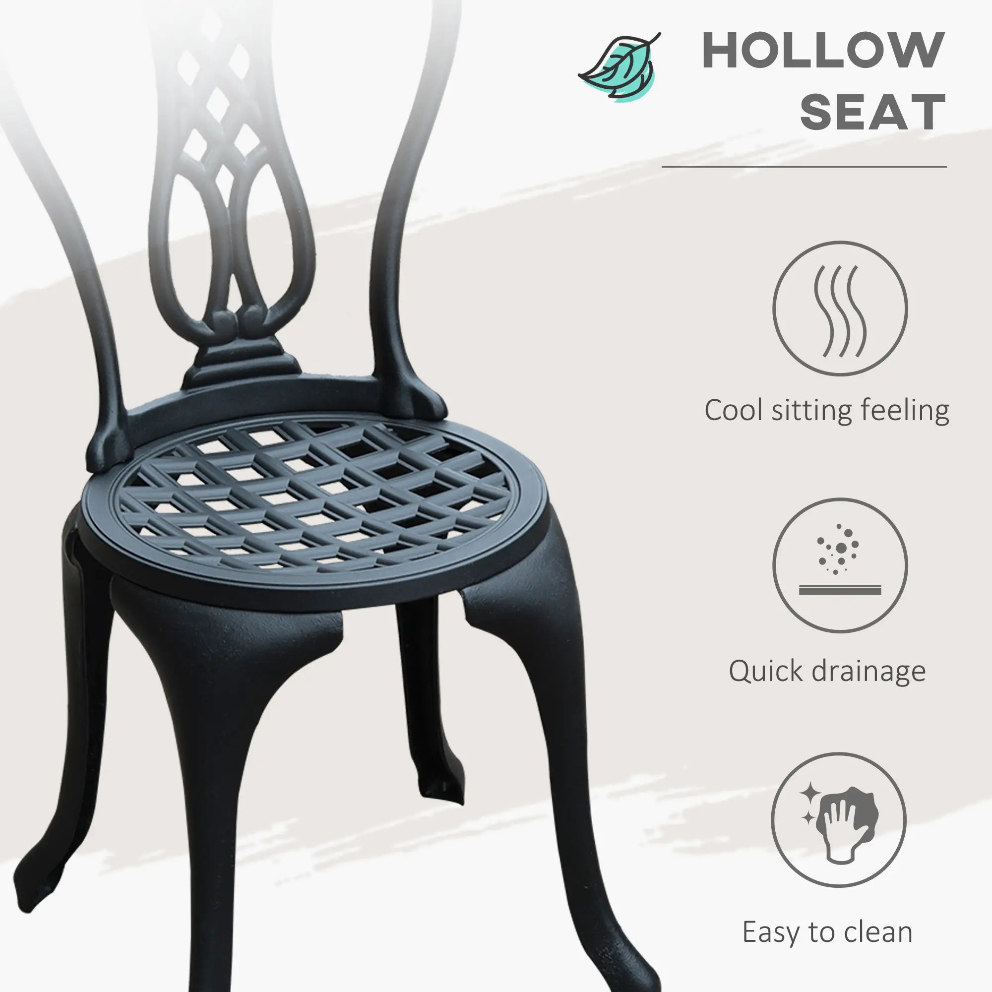 3-Piece Antique Outdoor Bistro Set, Cast Aluminum, Black Bistro Sets at Gallery Canada