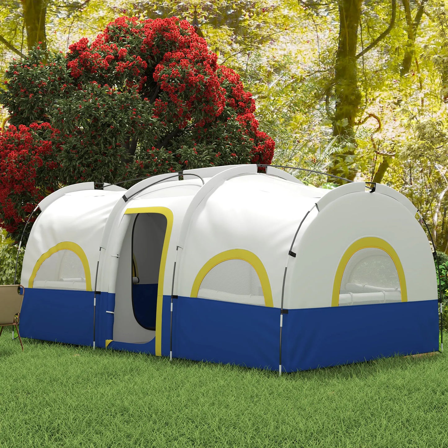 4-6 Person Camping Tent, 3 Room, 3000mm Waterproof, UPF30+, Blue Camping Tents at Gallery Canada