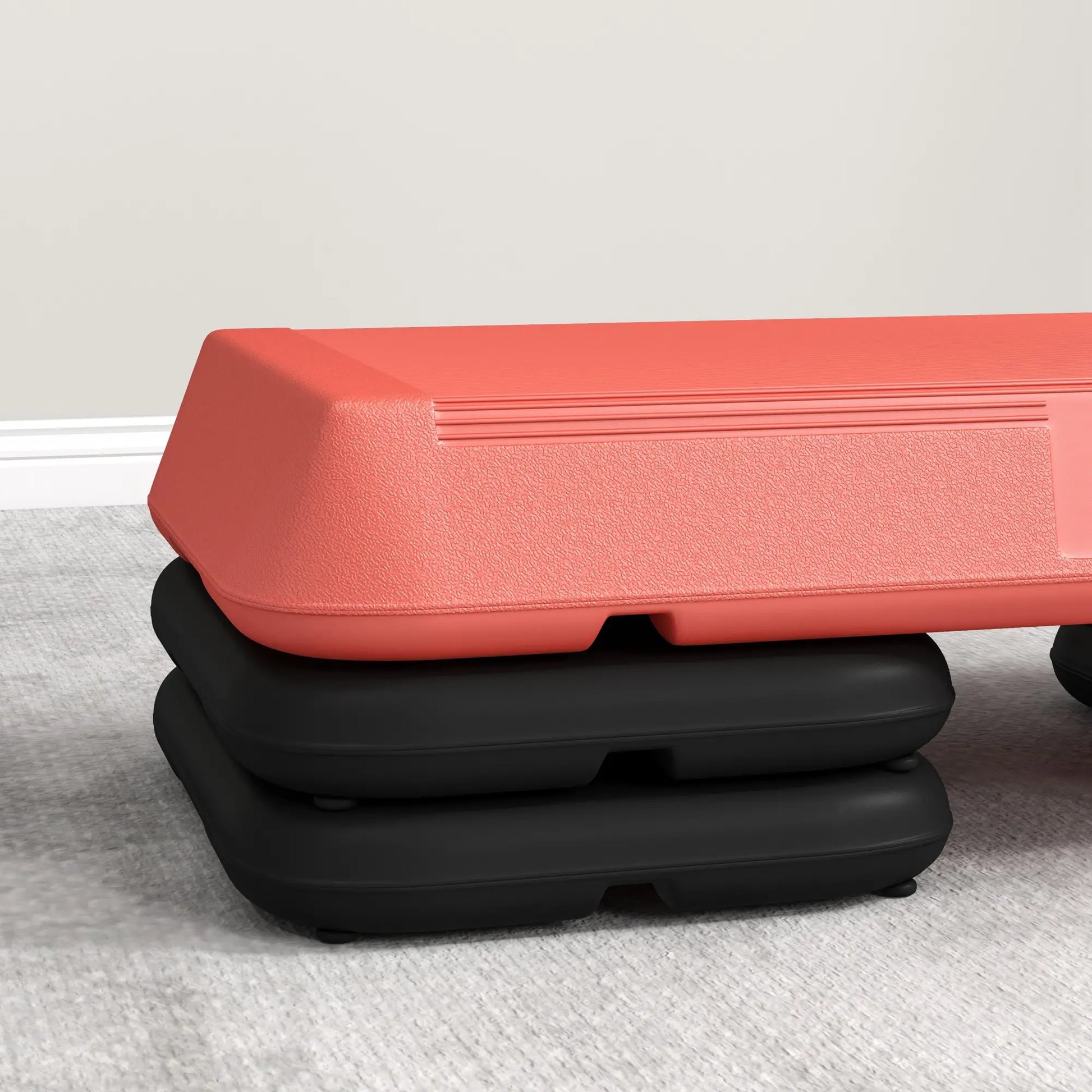 Adjustable Aerobic Stepper, 3-Level 4", 6", 8", 330lbs Capacity, Red Aerobic Equipment at Gallery Canada