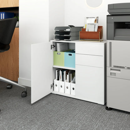 High Gloss Buffet Sideboard, 2 Drawers, 2 Doors, Adjustable Shelf, White Bar Cabinets at Gallery Canada