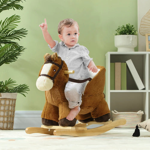 Plush Baby Rocking Horse, Animal Rocker for Toddlers 18-36 Months