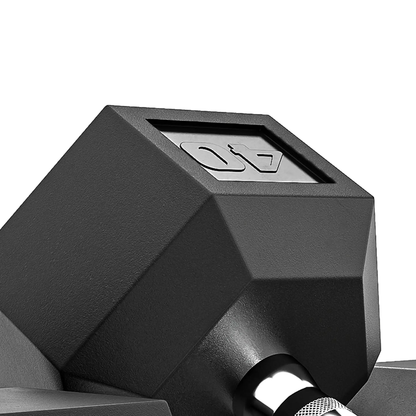 2x40 Lbs Rubber Hex Dumbbell, Weight Barbell for Gym, Black