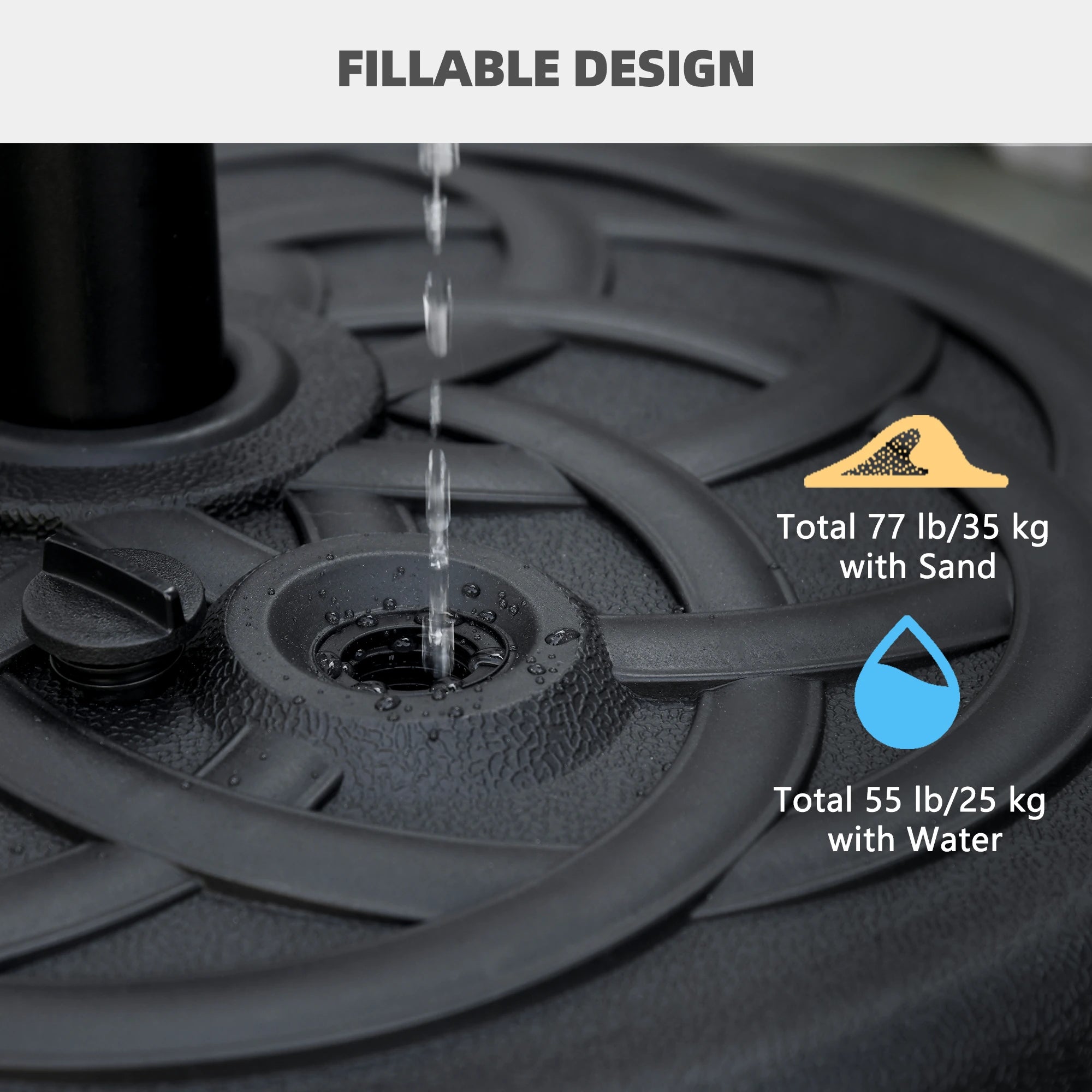 77 lb Heavy Duty Patio Umbrella Base, 22