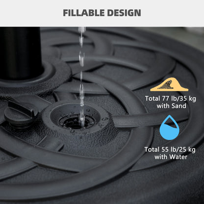 77 lb Heavy Duty Patio Umbrella Base, 22" Round, Black Umbrella Bases at Gallery Canada