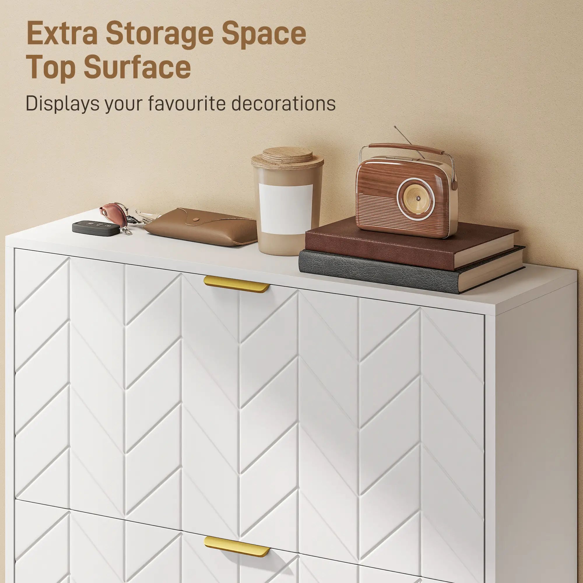 Shoe Cabinet, 3 Flip Drawers, Adjustable Shelves, White Shoe Storage Cabinets & Racks at Gallery Canada