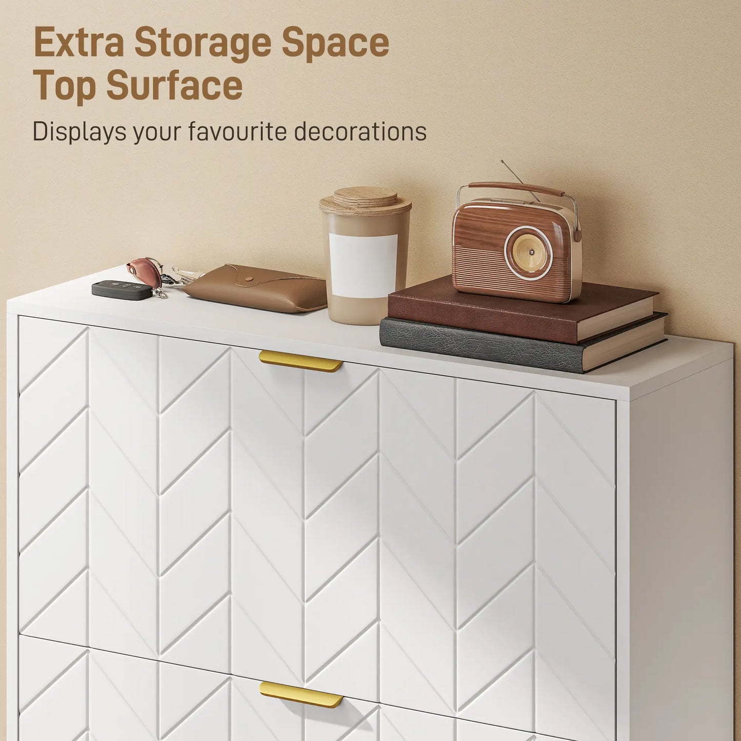 Shoe Cabinet, 3 Flip Drawers, Adjustable Shelves, White Shoe Storage Cabinets & Racks at Gallery Canada