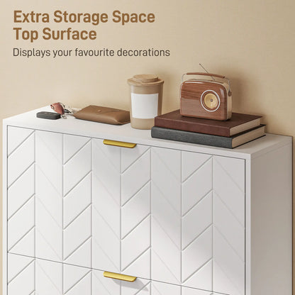 Shoe Cabinet, 3 Flip Drawers, Adjustable Shelves, White Shoe Storage Cabinets & Racks at Gallery Canada