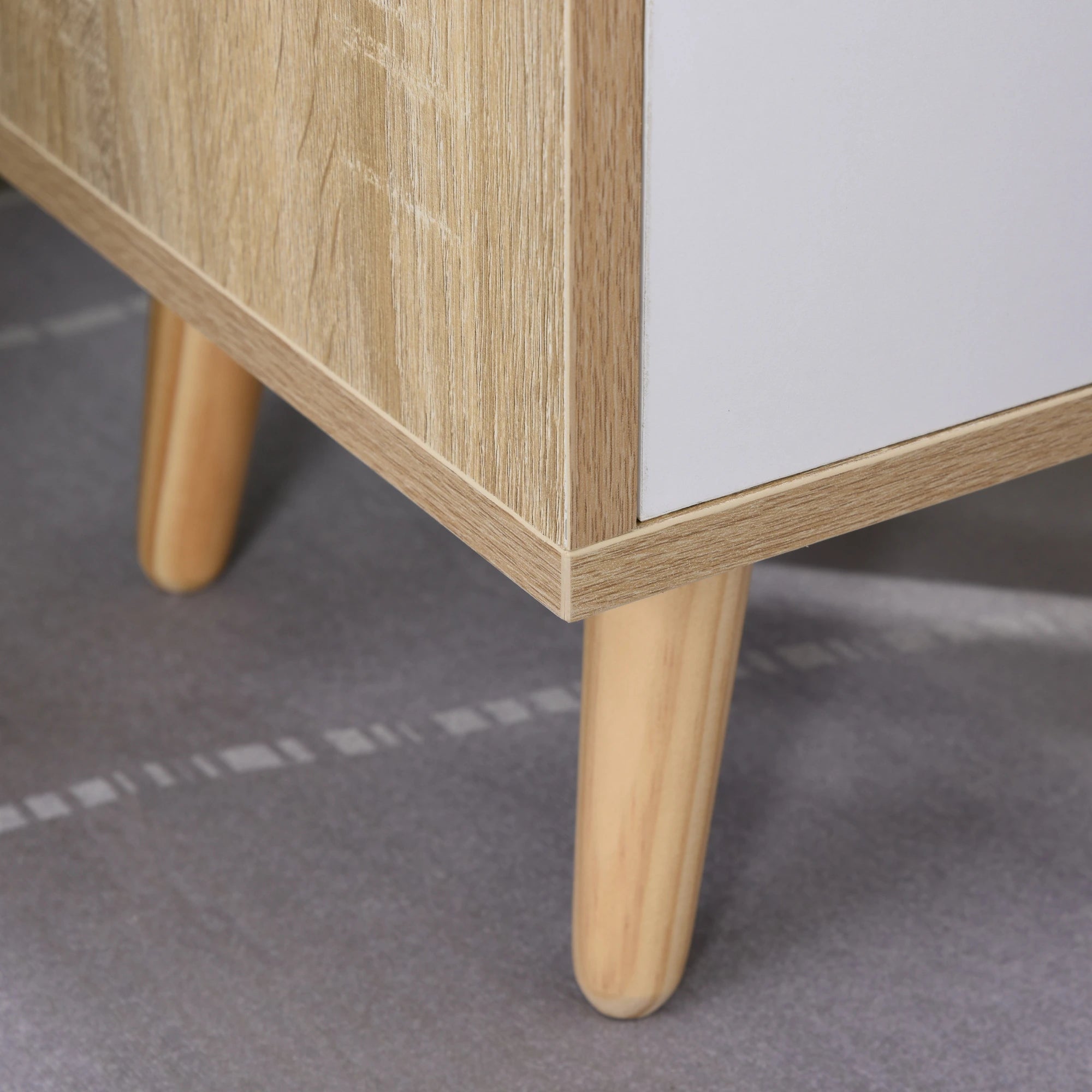 Bedside Table, 2-Tier Shelf with Drawer, Storage End Table, Natural Bedside Tables at Gallery Canada