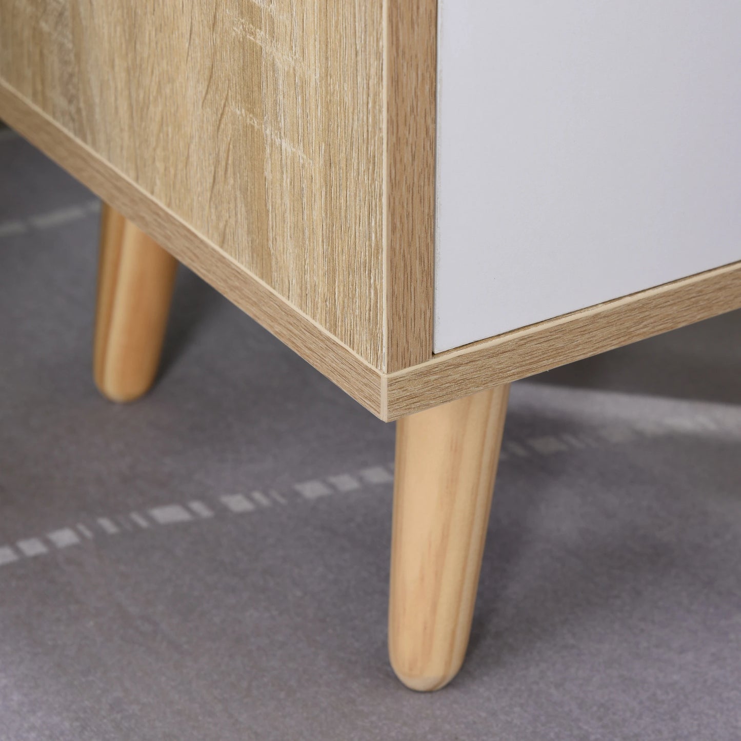 Bedside Table, 2-Tier Shelf with Drawer, Storage End Table, Natural Bedside Tables at Gallery Canada