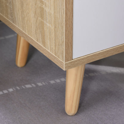 Bedside Table, 2-Tier Shelf with Drawer, Storage End Table, Natural Bedside Tables at Gallery Canada