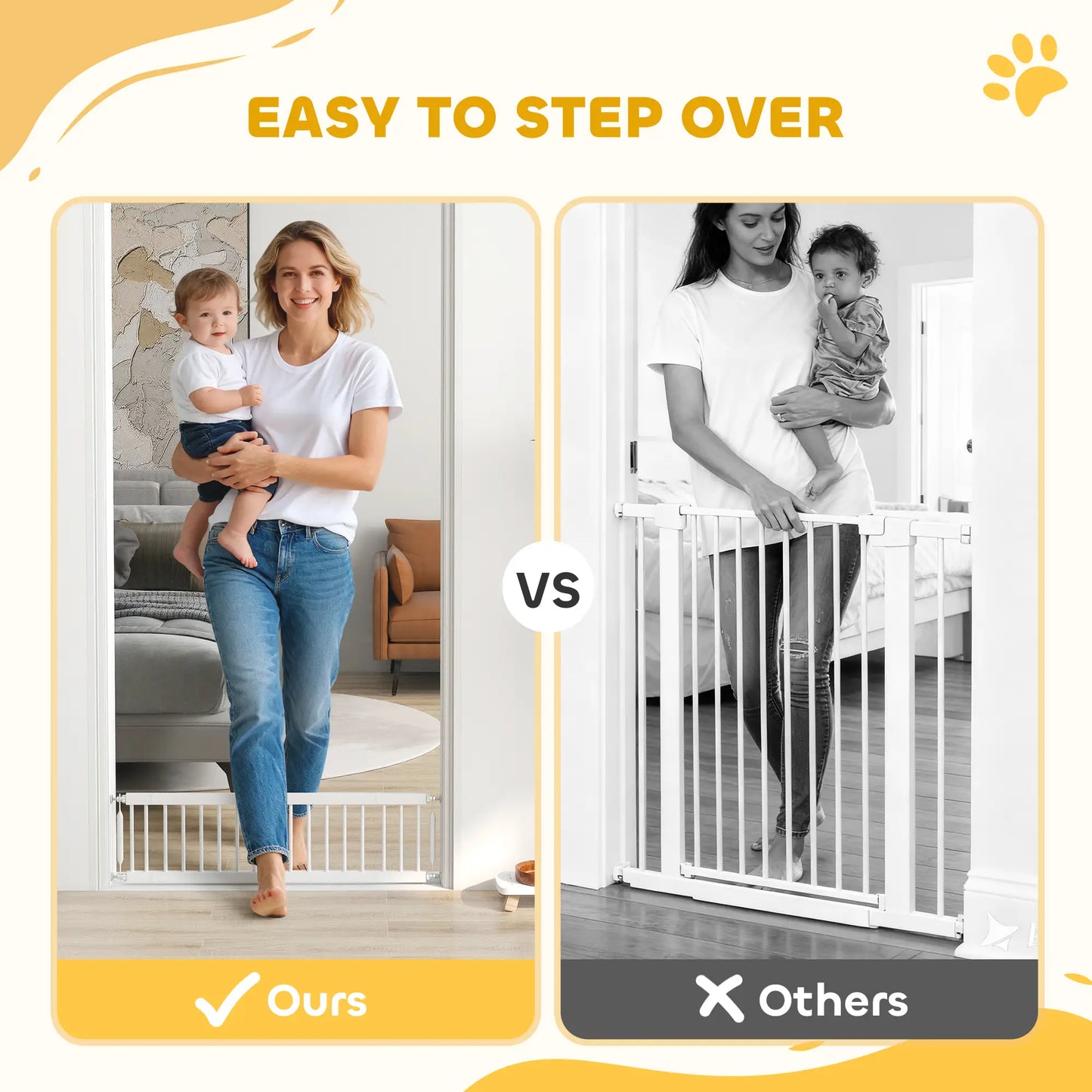 26"-37" Dog Gate, Adjustable Pet Gate, White Pet Gates at Gallery Canada