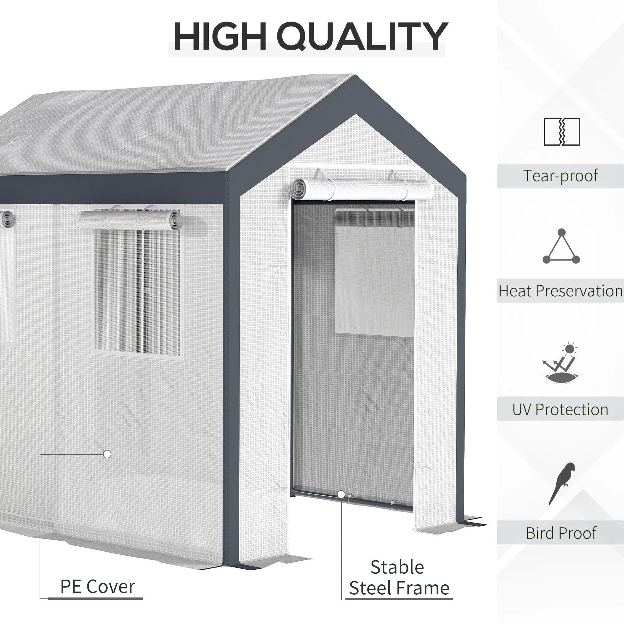 8' x 6' x 7.5' Walk-in Greenhouse, Outdoor Plant Growth Tent, White Walk In Greenhouses at Gallery Canada