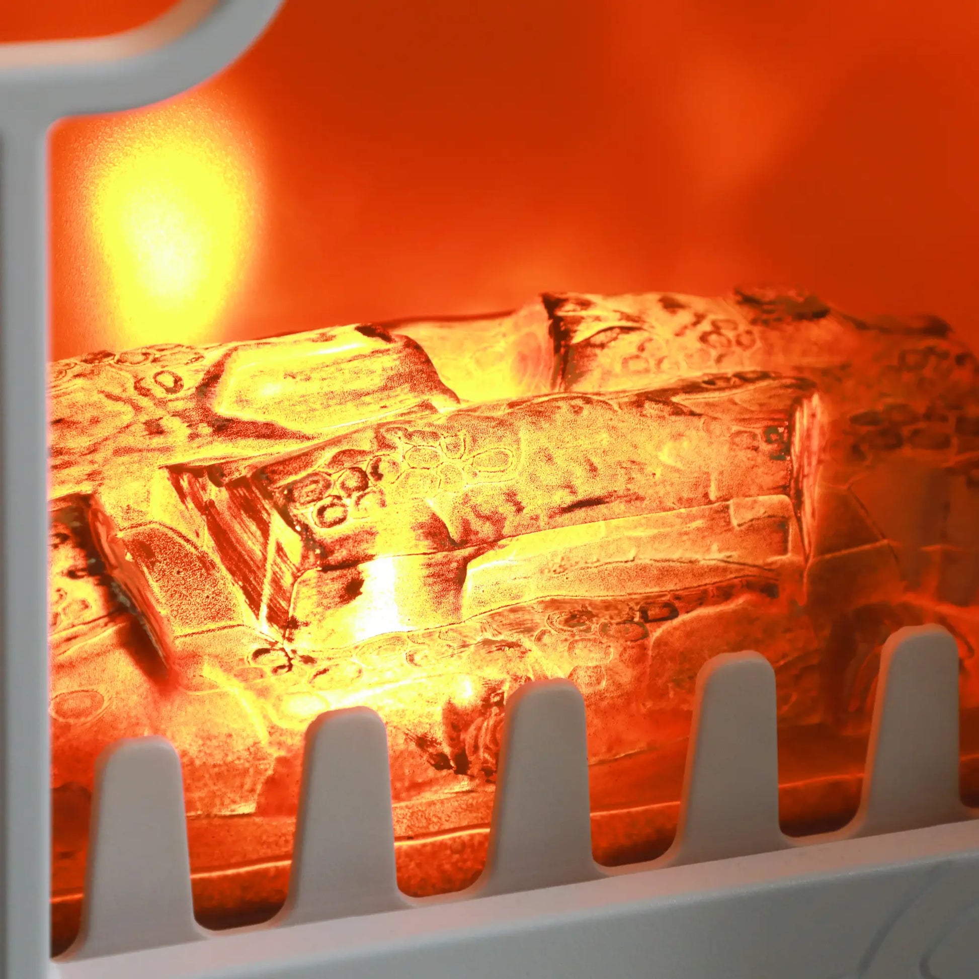 Freestanding Electric Fireplace Heater, Overheat Protection, Realistic Flame, 750W/1500W, White Electric Fireplaces at Gallery Canada