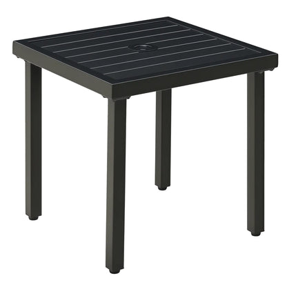 Outdoor Side Table, Patio End Table with Umbrella Hole, Steel Frame, Black Patio Side Tables Black at Gallery Canada