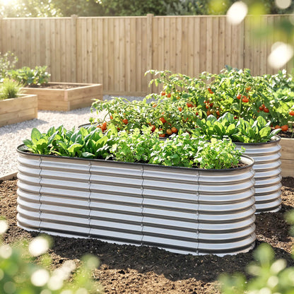 Galvanized Raised Garden Bed, 6 x 2 x 2 ft, Silver Galvanized Planter Boxes at Gallery Canada