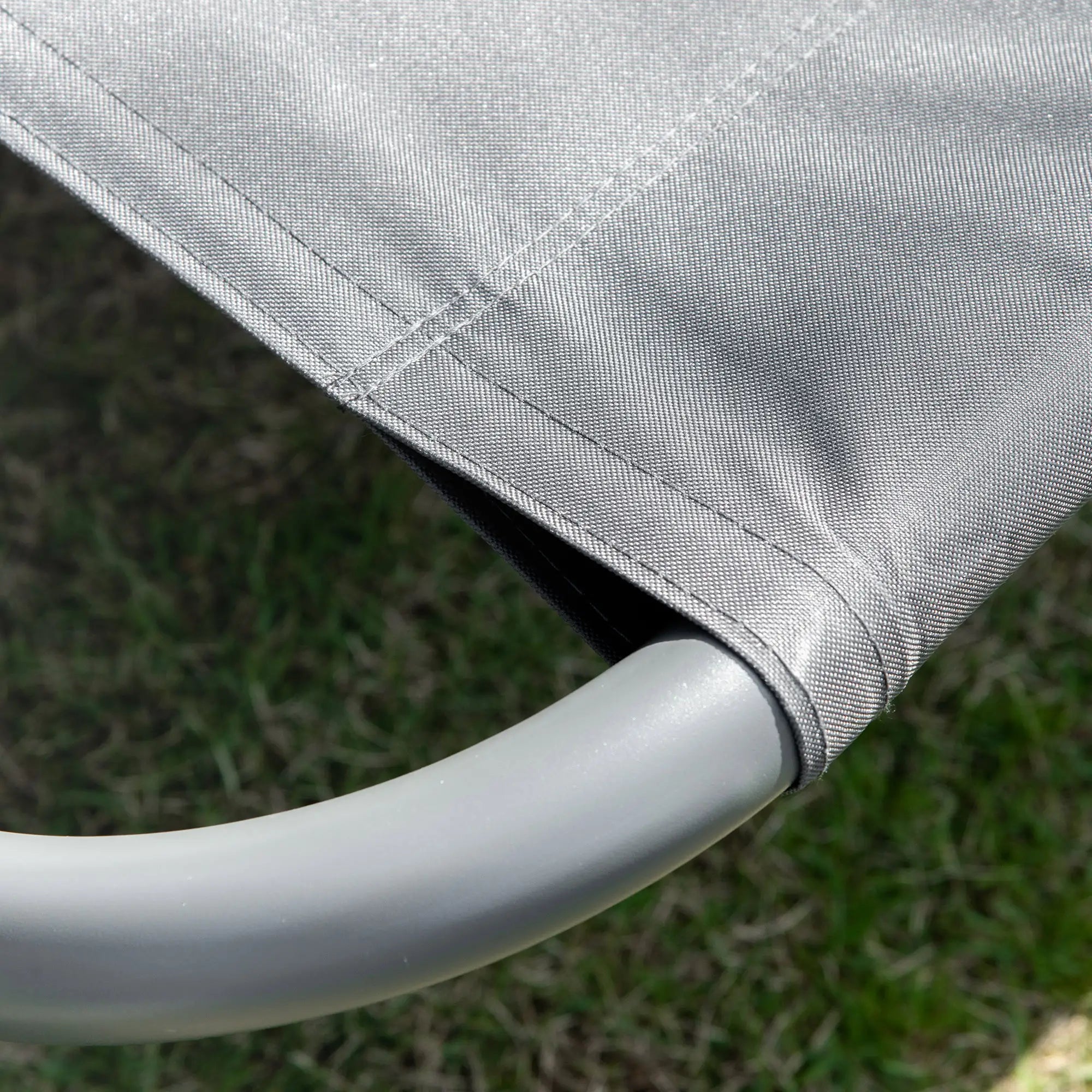 Double Patio Lounger, Adjustable Canopy, Headrest Pillows, 2 Wheels, Grey Lounger Chairs at Gallery Canada