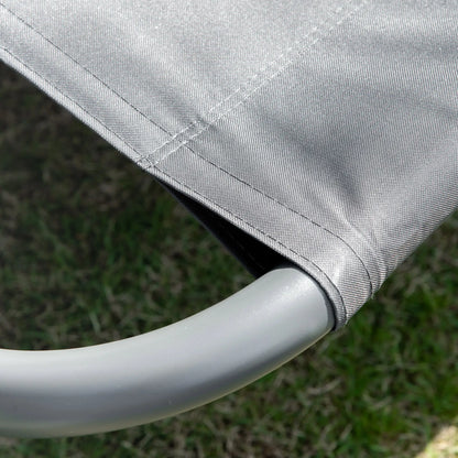 Double Patio Lounger, Adjustable Canopy, Headrest Pillows, 2 Wheels, Grey Lounger Chairs at Gallery Canada