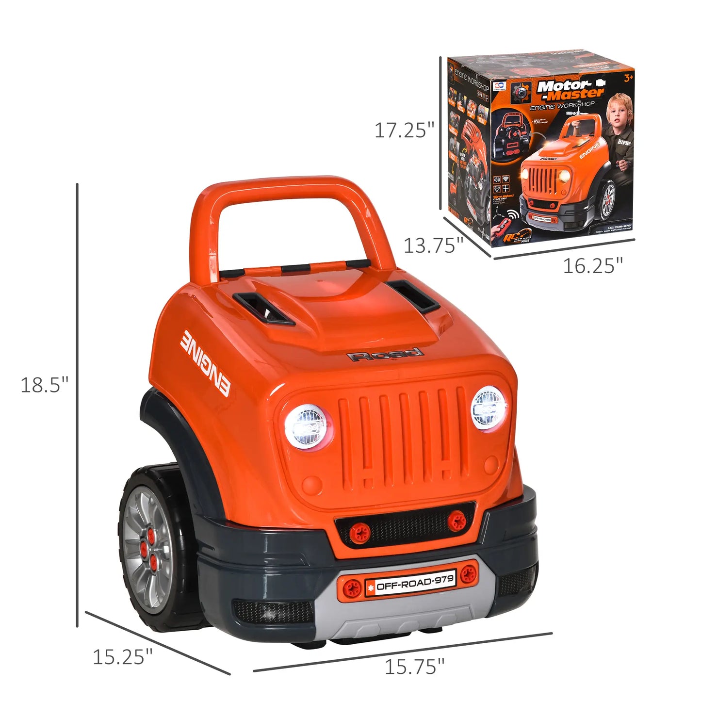 Kids Truck Engine Toys, Construction Educational Repair Car Tool Set with Light and Sound, Orange Workbench Toy Sets at Gallery Canada