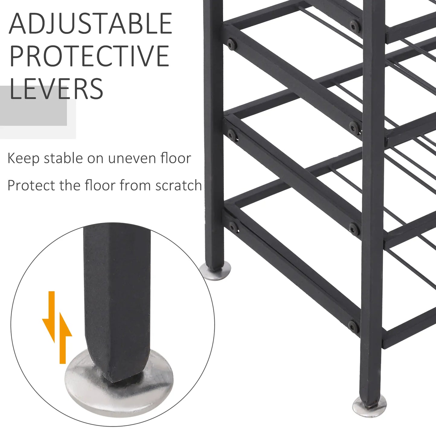 9-Tier Metal Wine Rack, 54 Bottles, Freestanding, Black Wine Racks at Gallery Canada