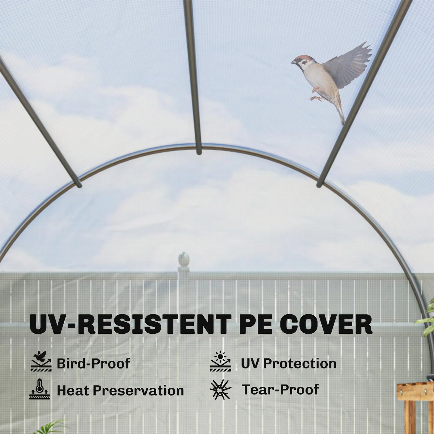 11.5x6.6x6.6ft Walk-In Greenhouse, Portable Garden Plant House, White Walk In Greenhouses at Gallery Canada