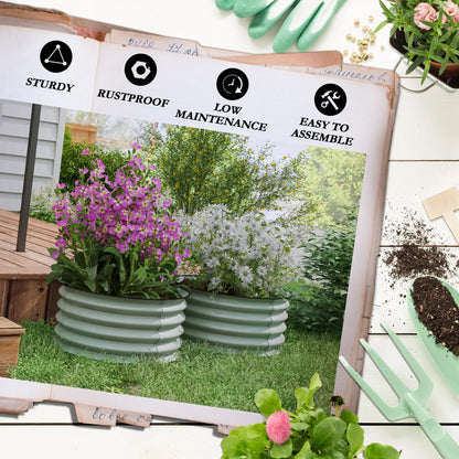 Set of 2 Raised Garden Beds, Metal Planter Box, Easy Assembly, Green Raised Garden Beds at Gallery Canada