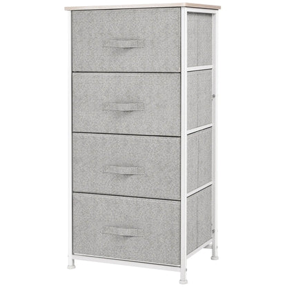 Linen Drawer Cabinet, 4 Removable Drawers, Adjustable Feet, White Storage Cabinets at Gallery Canada