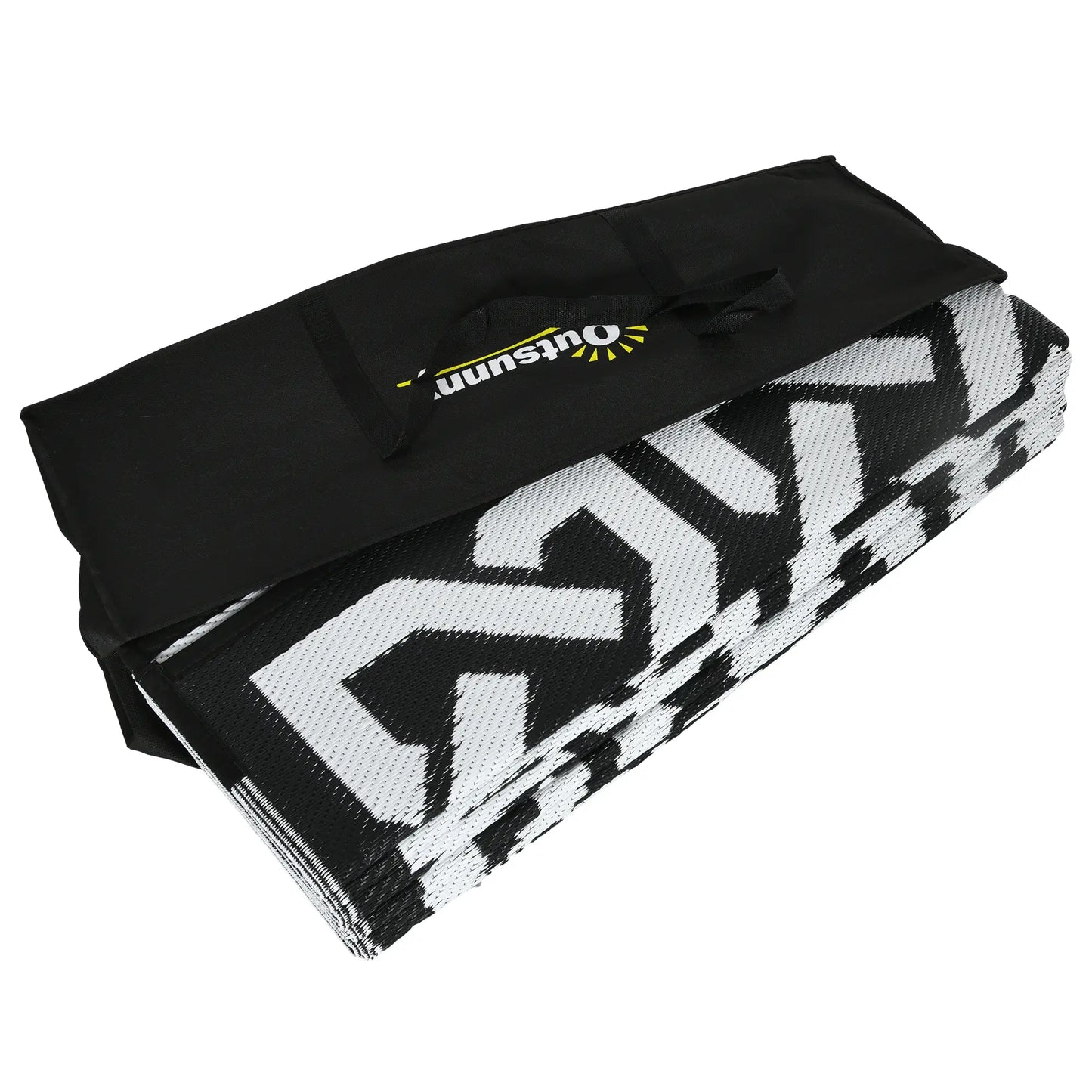 Reversible Outdoor Rug, Waterproof, 9' x 18', Chain, Black and White Outdoor Reversible Rugs at Gallery Canada