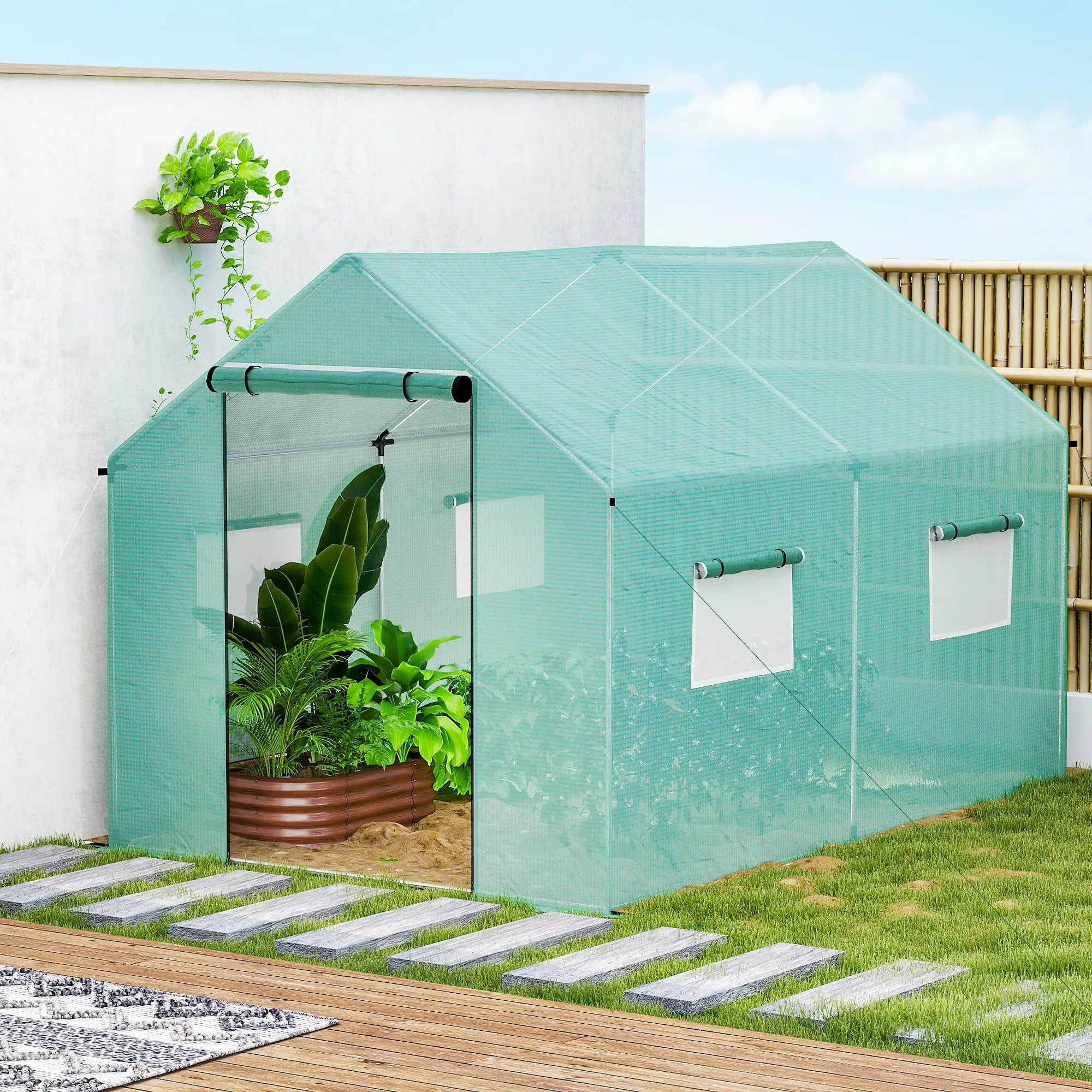 Walk-in Tunnel Greenhouse, UV-Resistant, 6.6' x 10' x 6.6', Green Tunnel Greenhouses at Gallery Canada