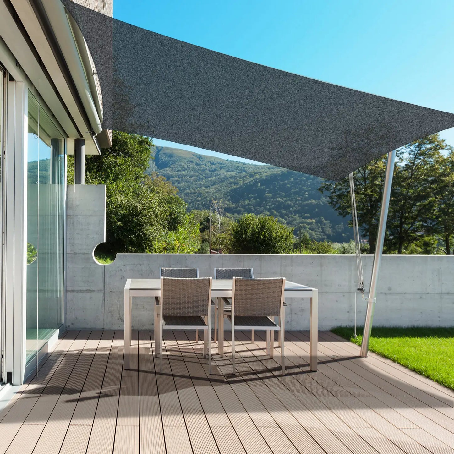 10ft x10ft Square Canopy Sun Sail Shade, UV Protector, Grey Shade Sails at Gallery Canada