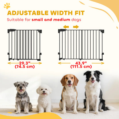29"-44" Wide Pet Gate, 29" H, Auto-Close, Wall-Mounted Pet Gates at Gallery Canada