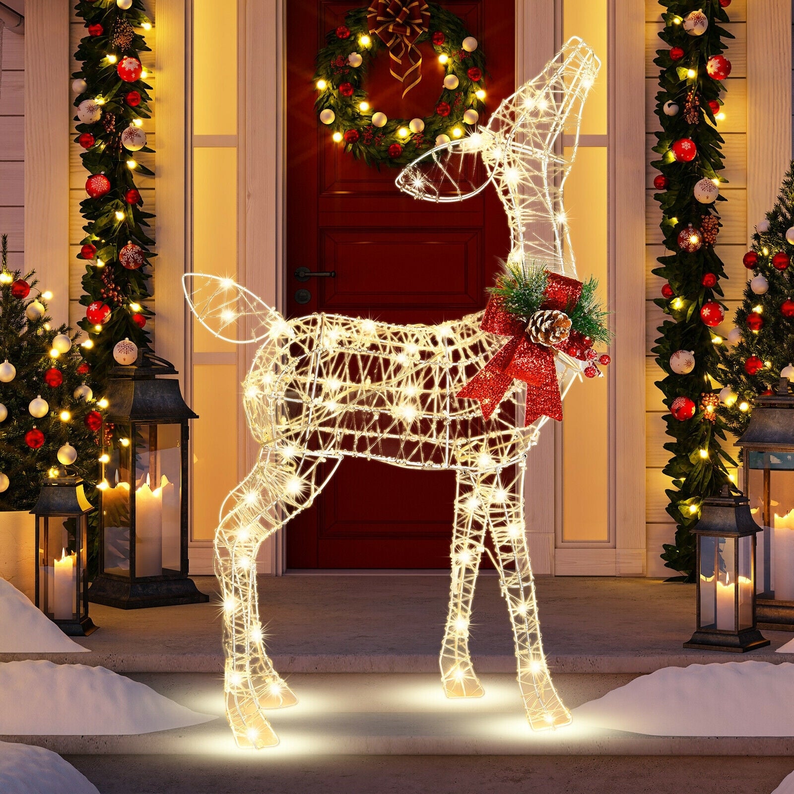 Lighted Christmas Reindeer Decorations, 50 LED Lights, Outdoor Yard Christmas Decor & Accessories at Gallery Canada