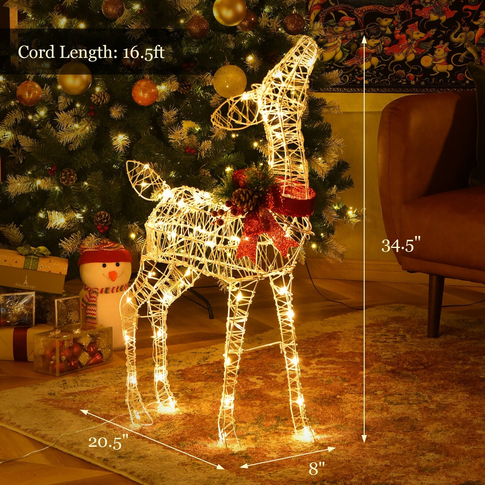 Lighted Christmas Reindeer Decorations, 50 LED Lights, Outdoor Yard Christmas Decor & Accessories at Gallery Canada