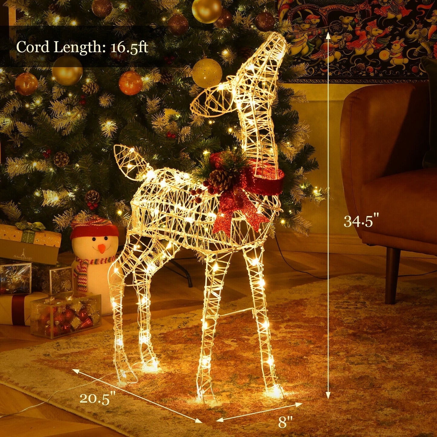 Lighted Christmas Reindeer Decorations, 50 LED Lights, Outdoor Yard Christmas Decor & Accessories at Gallery Canada
