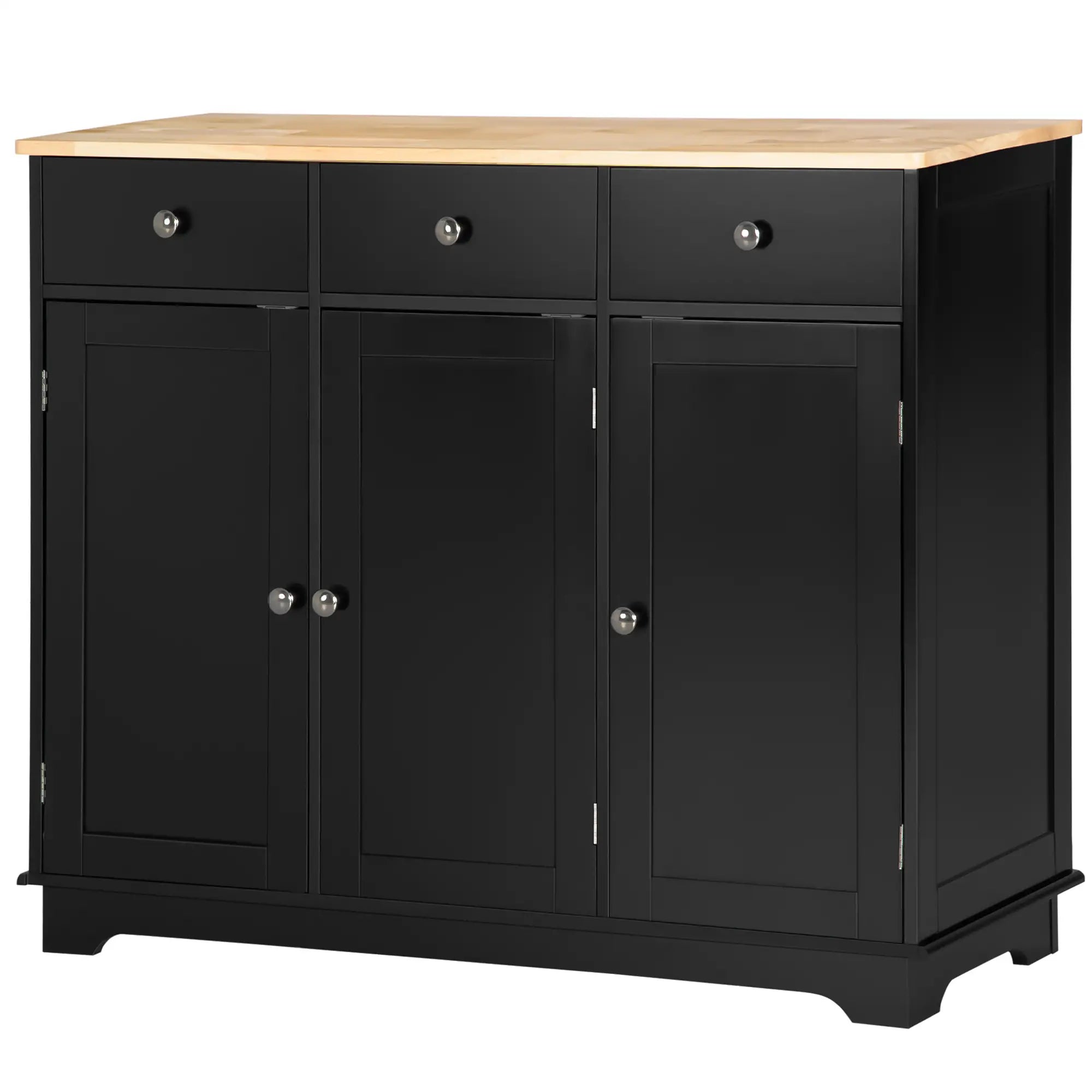 Modern Sideboard, Storage Cabinet with Drawers, Adjustable Shelves, Black Bar Cabinets at Gallery Canada