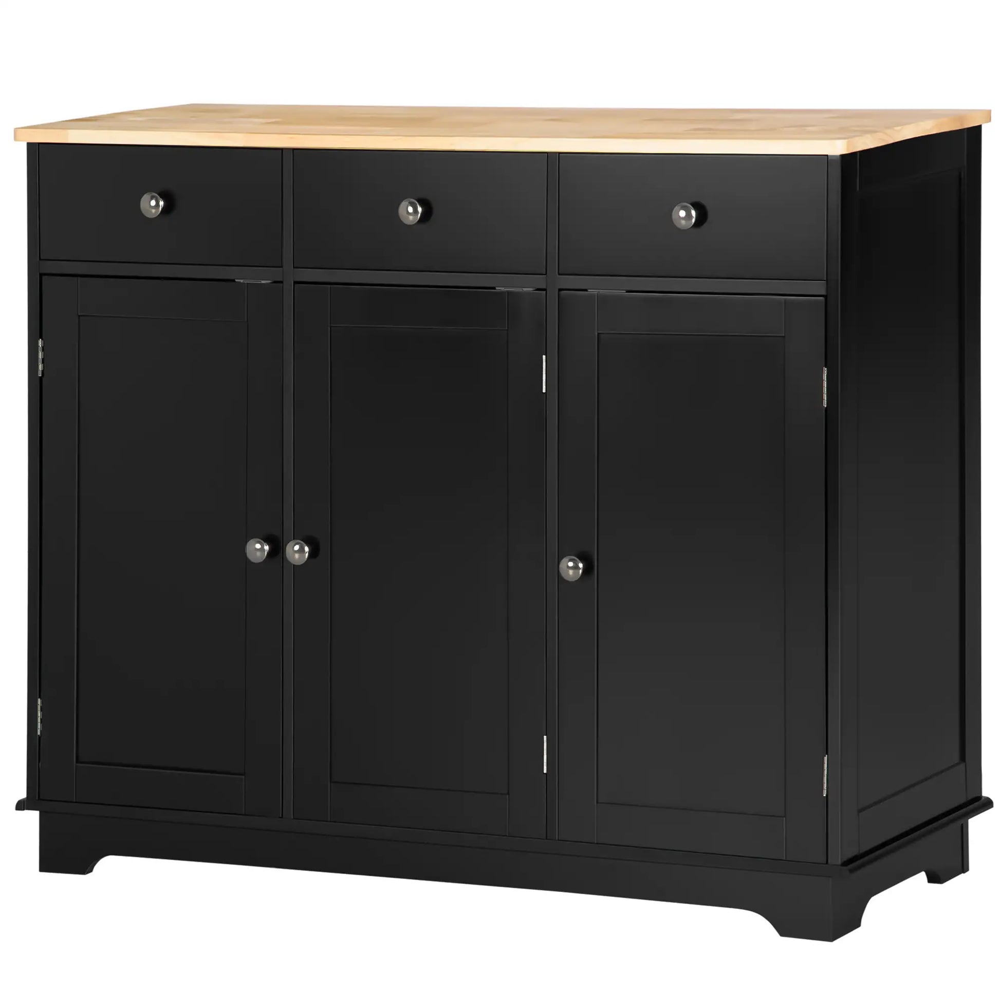 Modern Sideboard, Storage Cabinet with Drawers, Adjustable Shelves, Black Bar Cabinets at Gallery Canada