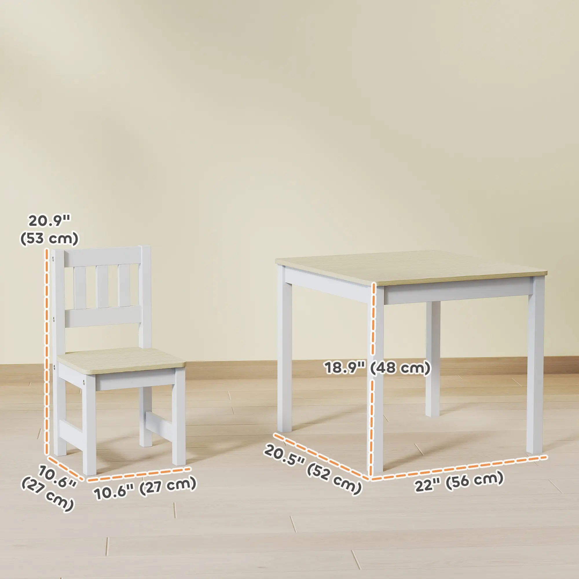 Kids Table And Chairs Set, Toddler Table And 2 Chair Set, Natural Kids Table Sets at Gallery Canada