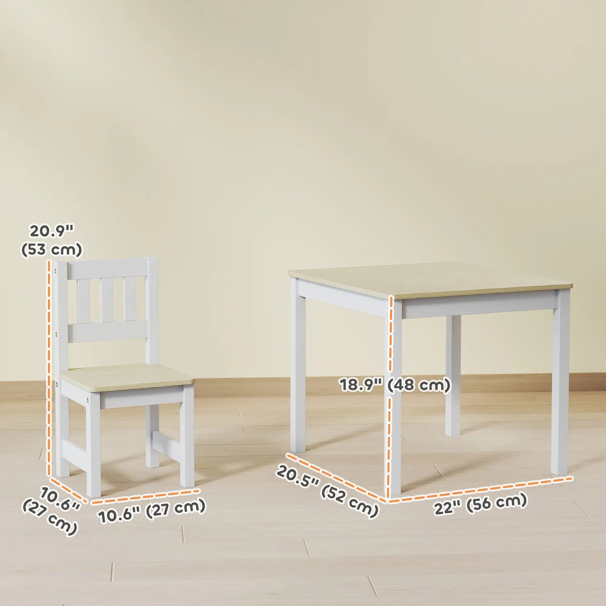 Kids Table And Chairs Set, Toddler Table And 2 Chair Set, Natural Kids Table Sets at Gallery Canada