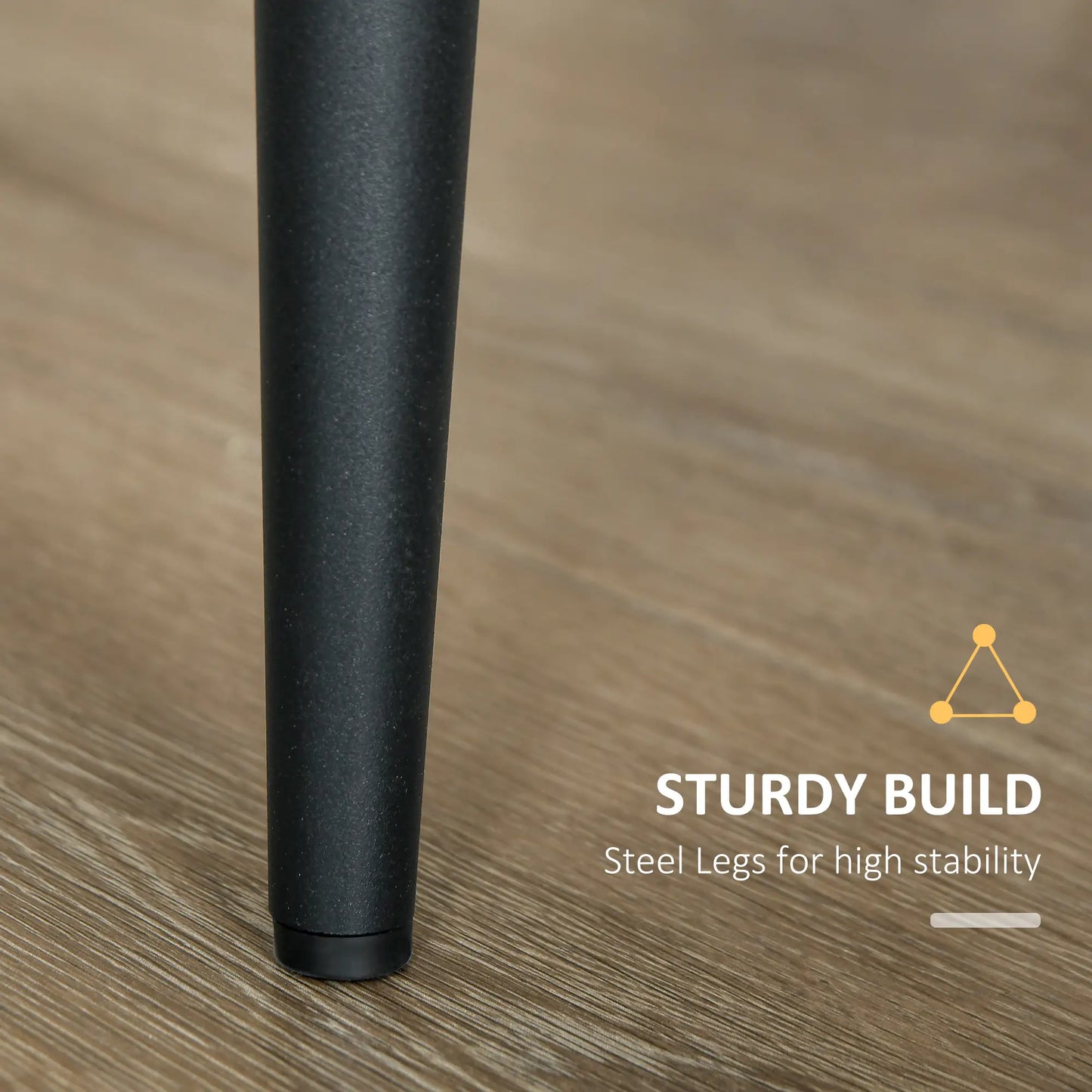 Modern Dining Chair Set of 2, Fabric Upholstered, Metal Legs, Black Bar Stools at Gallery Canada