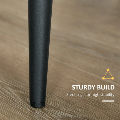 Modern Dining Chair Set of 2, Fabric Upholstered, Metal Legs, Black Bar Stools at Gallery Canada