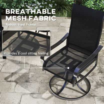 2-Piece Swivel Patio Dining Chairs, 360° Swivel Rocking, Black Patio Chairs at Gallery Canada