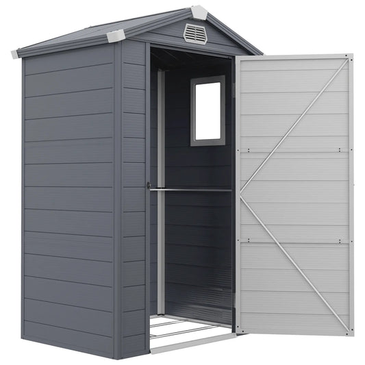 4.4' X 3.3' Plastic Garden Storage Shed, Grey Sheds Grey at Gallery Canada