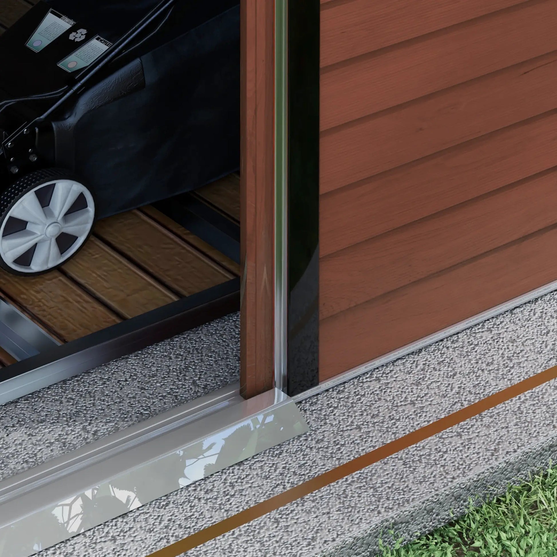 8' x 7' Outdoor Storage Shed, Galvanized Steel, Lockable Doors, Floor Frame Sheds at Gallery Canada