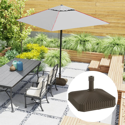 Heavy Duty Outdoor Umbrella Stand Base, 17.7" L x 17.7" W x 11.8" H, Brown Umbrella Bases at Gallery Canada