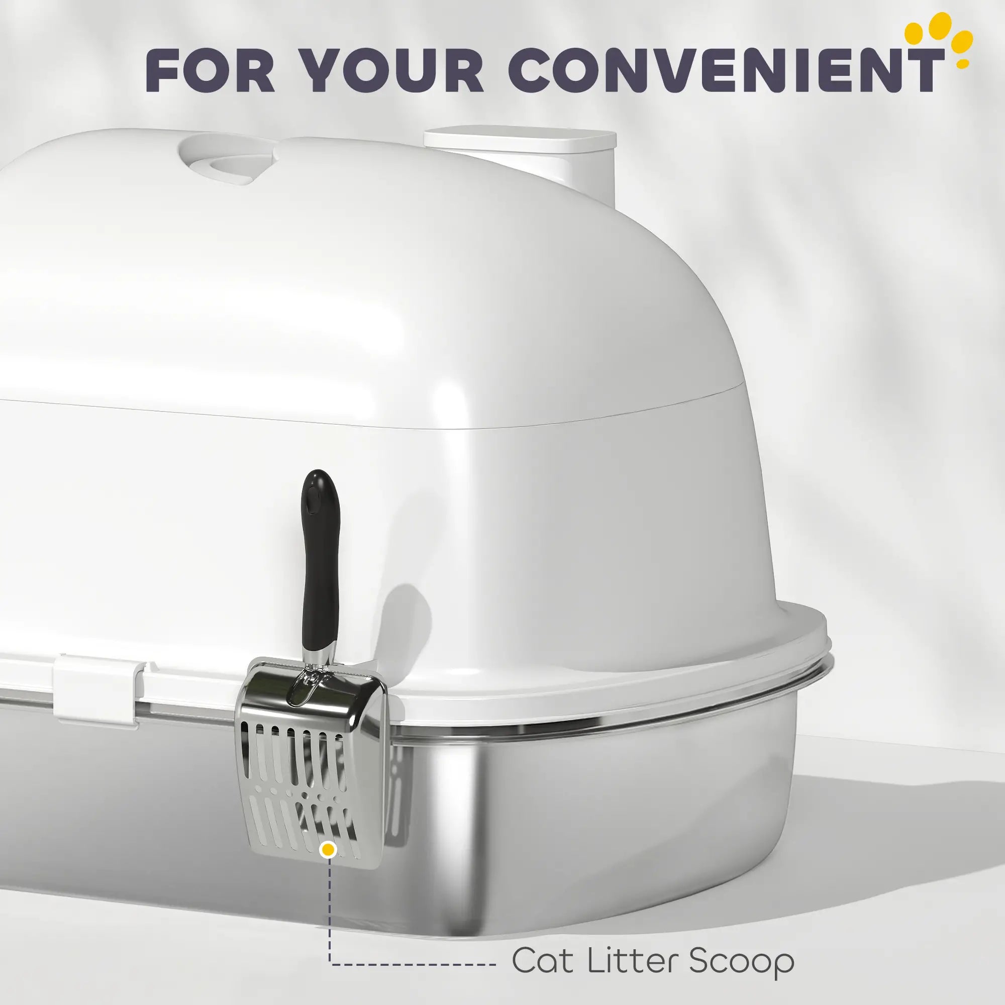 Enclosed Stainless Steel Litter Box, Metal, with Scoop, Deodorizer Bag, Handle Cat Litter Box Enclosures at Gallery Canada