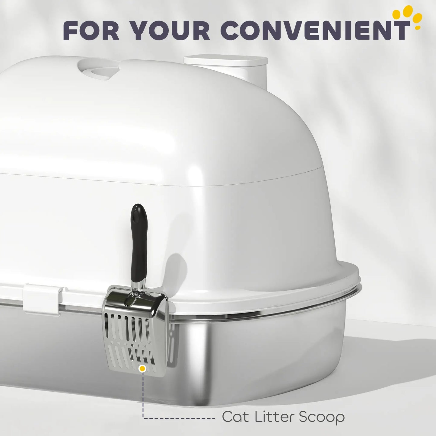 Enclosed Stainless Steel Litter Box, Metal, with Scoop, Deodorizer Bag, Handle Cat Litter Box Enclosures at Gallery Canada