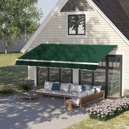 12' x 8' Retractable Awning, UV Water-Resistant Fabric, Aluminum Frame, Green Deck Awnings at Gallery Canada