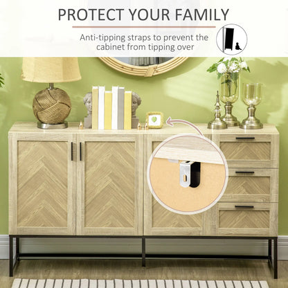 Buffet Cabinet, Coffee Bar with Drawers, Adjustable Shelves, Oak Bar Cabinets at Gallery Canada