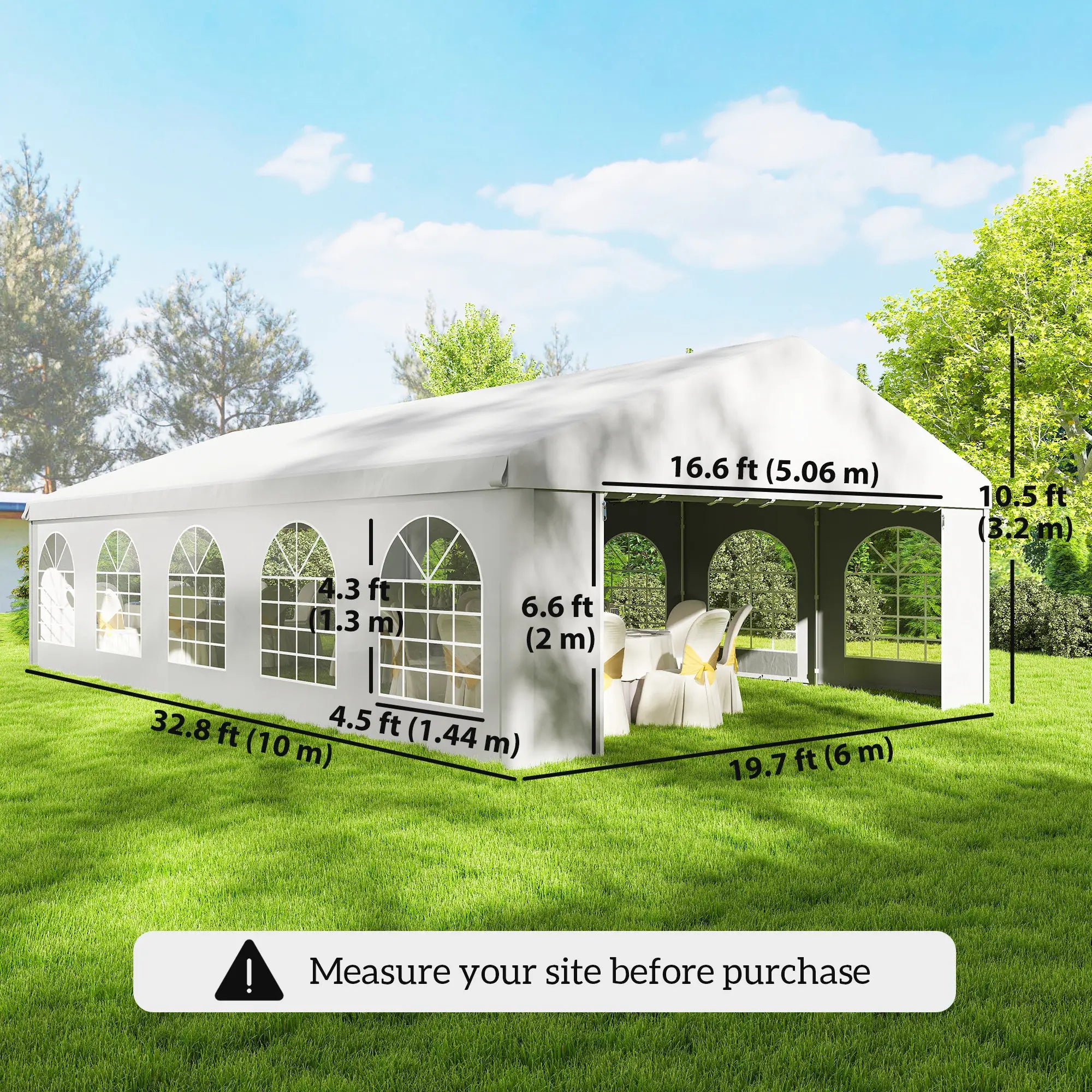 20'x33' Heavy Duty Party Tent, Portable Garage Canopy, White Canopy Tents at Gallery Canada