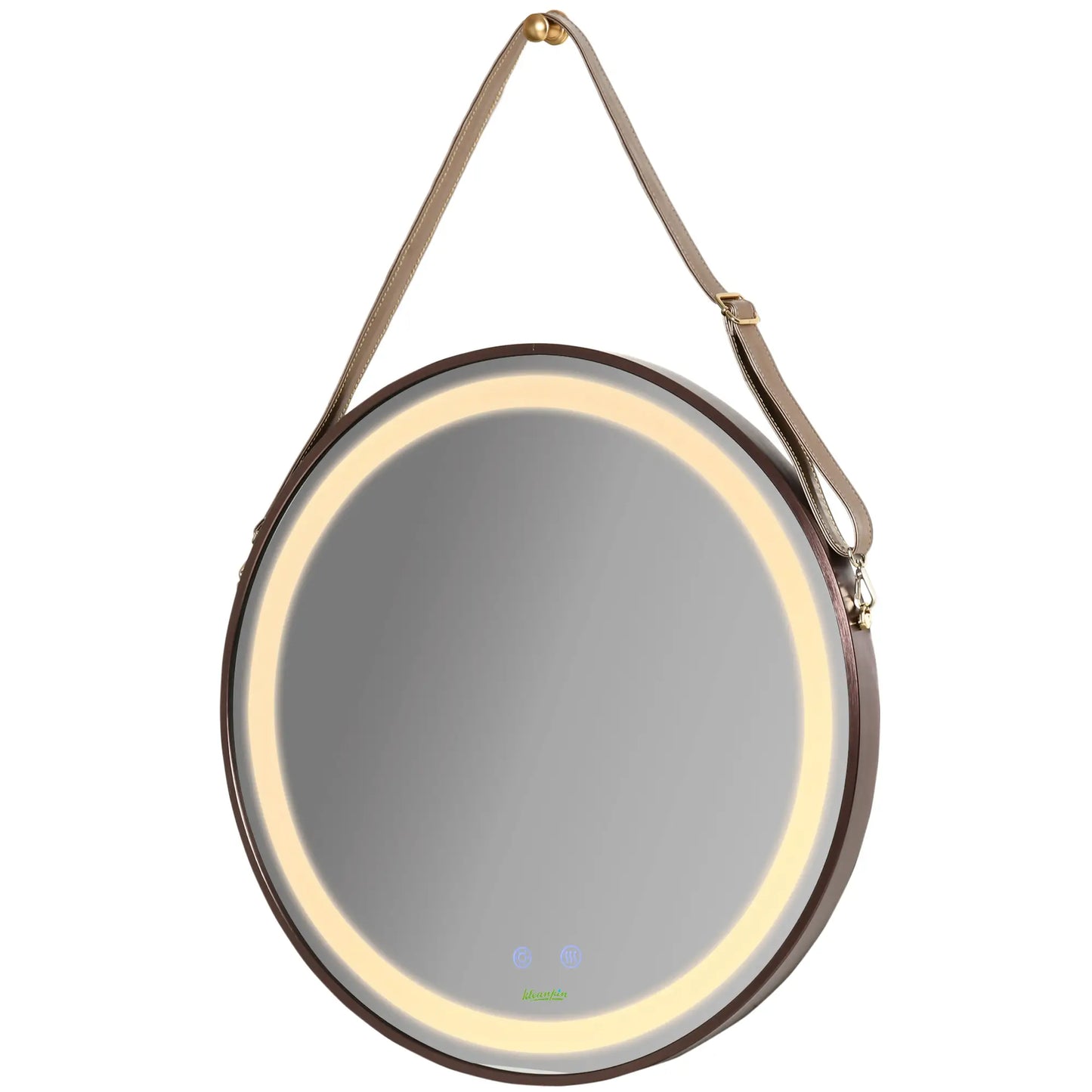 24'' Round LED Bathroom Mirror, Dimmable Anti Fog, 3 Color Temps, Rose Gold Wall Mirrors at Gallery Canada