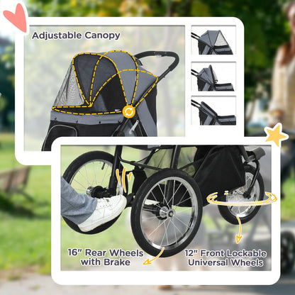 3 Big Wheels Pet Stroller, Small Medium Dogs, Cats, Folding Carrier, Adjustable Canopy, Black Dog Bike Trailers & Strollers at Gallery Canada